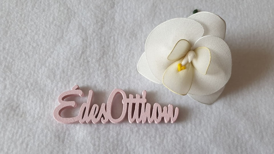Fa "Édes Otthon" felirat rózsaszín10 cm
