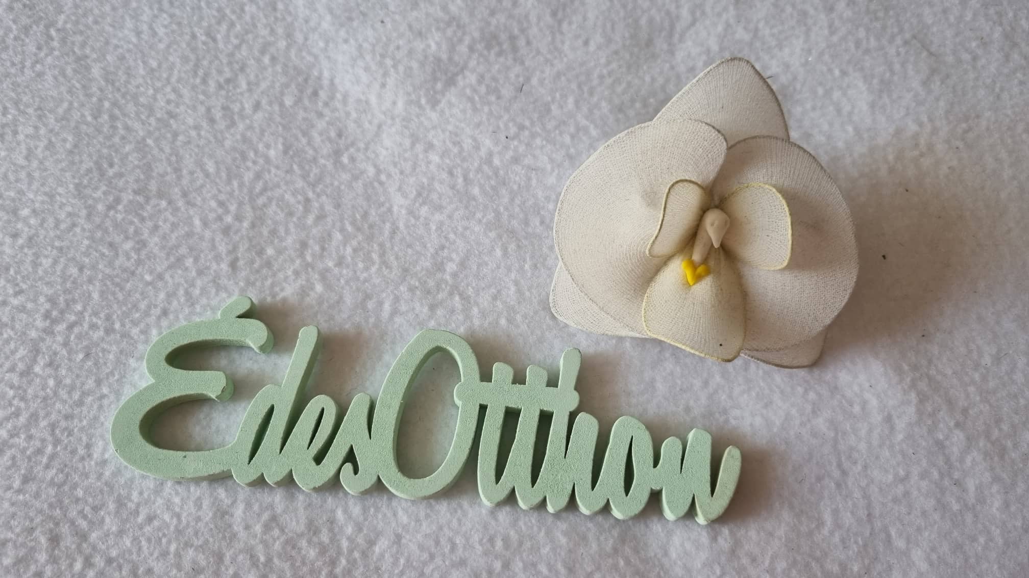 Fa "Édes Otthon" felirat almazöld  15cm