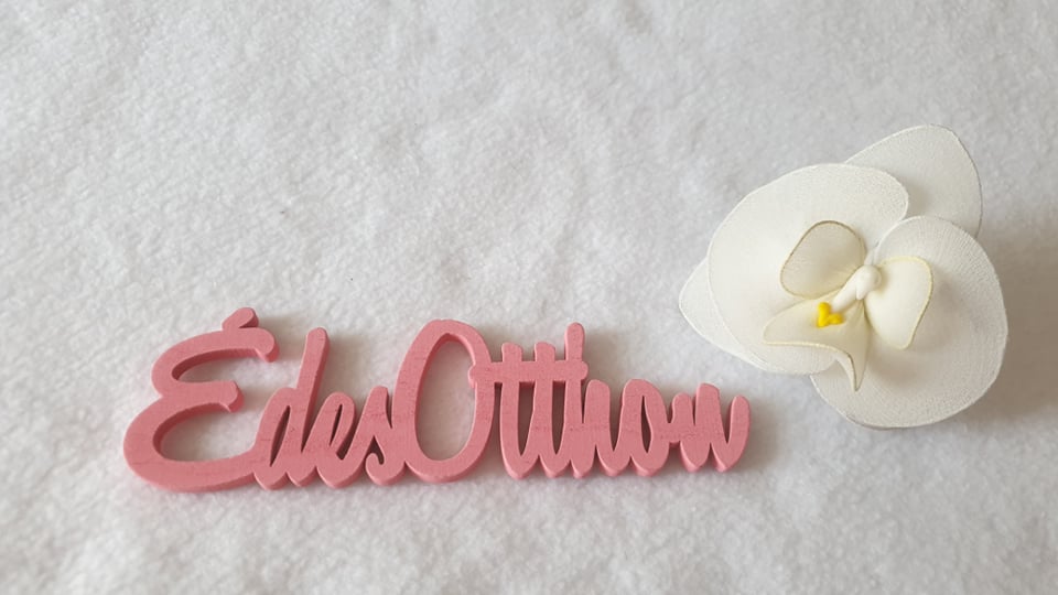 Fa "Édes Otthon" felirat málna 15cm