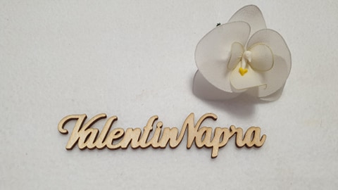 Natúr fa - " Valentin Napra" felirat 15cm